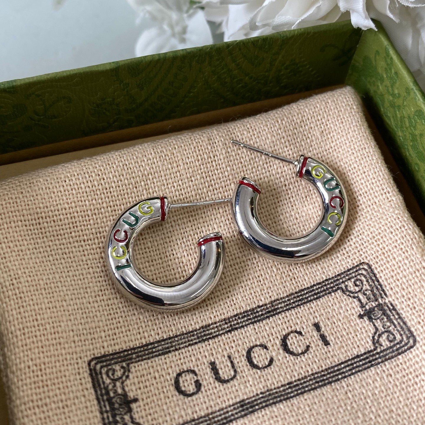 Gucci Dionysus Tiger Head Earrings: Mythological Motif with Chain Detail 3 Gucci Dionysus Tiger Head Earrings: Mythological Motif with Chain Detail - Image 3