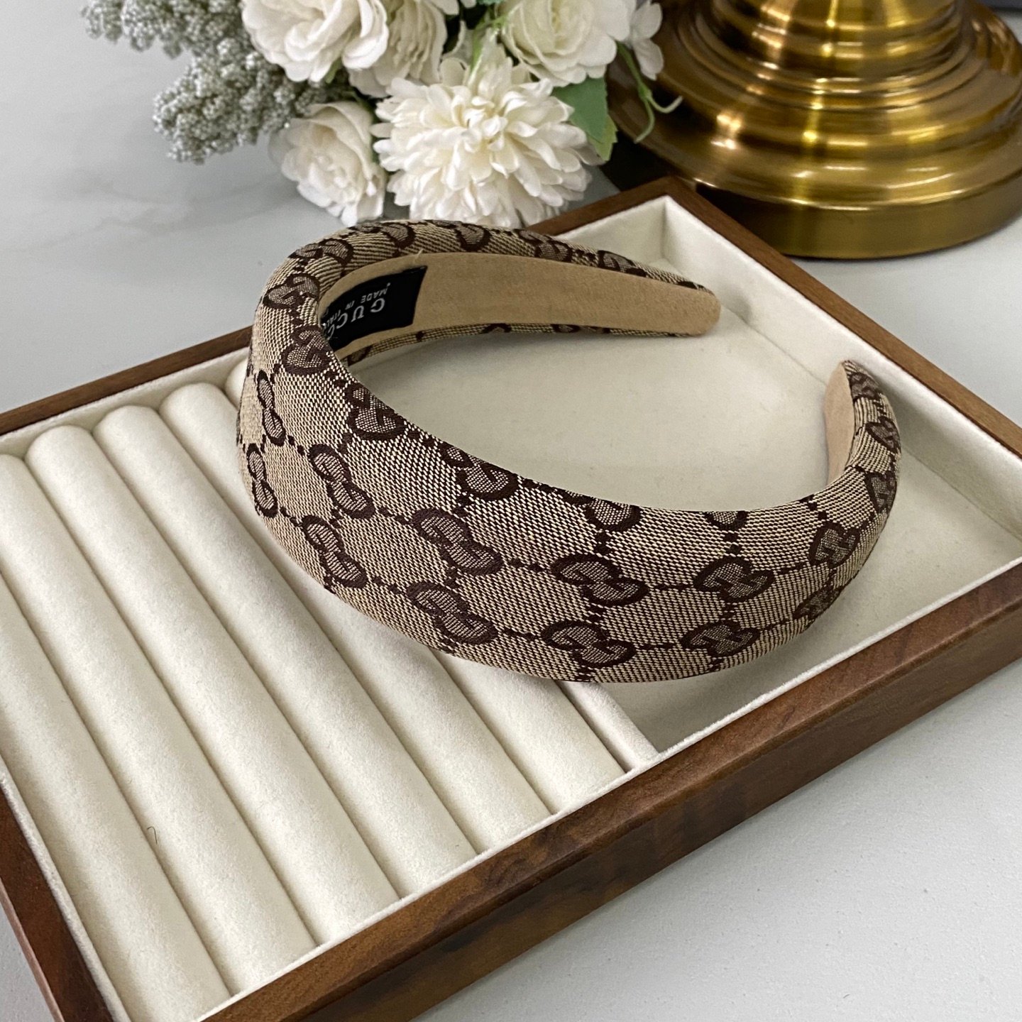 Gucci Tiger Head Statement Headband: Embroidered Motif on Satin Band 9 Gucci Tiger Head Statement Headband: Embroidered Motif on Satin Band - Image 9