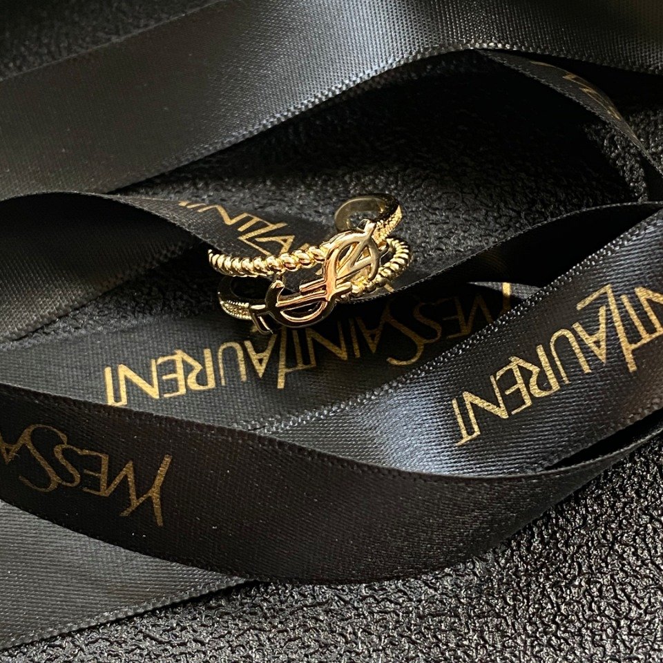 YSL New Ring--Open Ring Adjustable--Material Brass--Stamped--Gold Plated for Color Retention 6 YSL New Ring--Open Ring Adjustable--Material Brass--Stamped--Gold Plated for Color Retention - Image 6