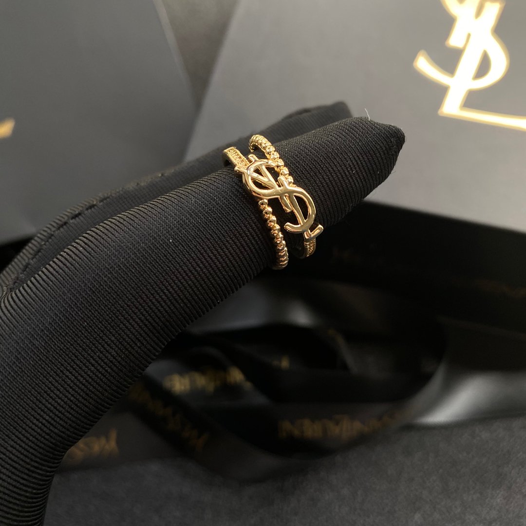 YSL New Ring--Open Ring Adjustable--Material Brass--Stamped--Gold Plated for Color Retention 1 YSL New Ring--Open Ring Adjustable--Material Brass--Stamped--Gold Plated for Color Retention